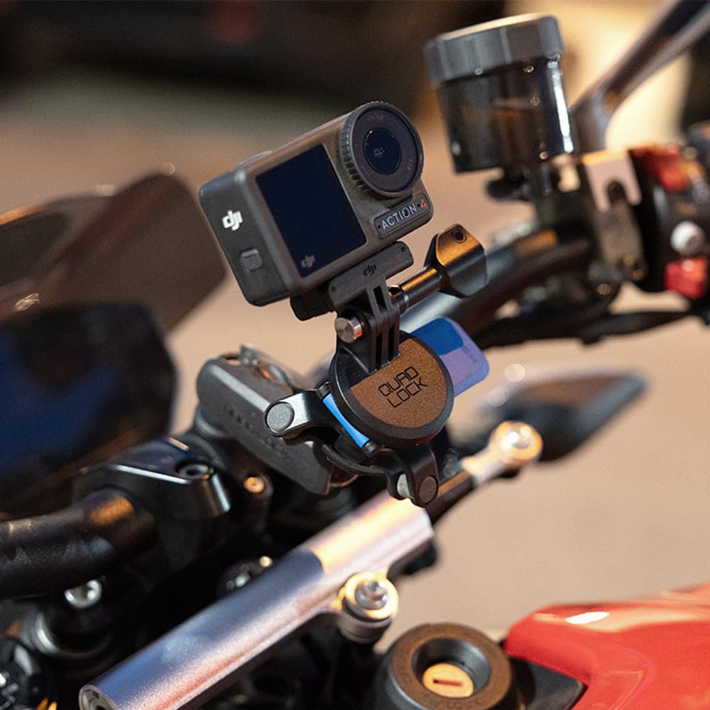 Quad Lock to Action Camera Adapter Kit with Base Bar Clamp (Medium) and Dual Pivot Arm (Medium) Compatible with GoPro, Action Cameras and Compatible Lights - Image 3
