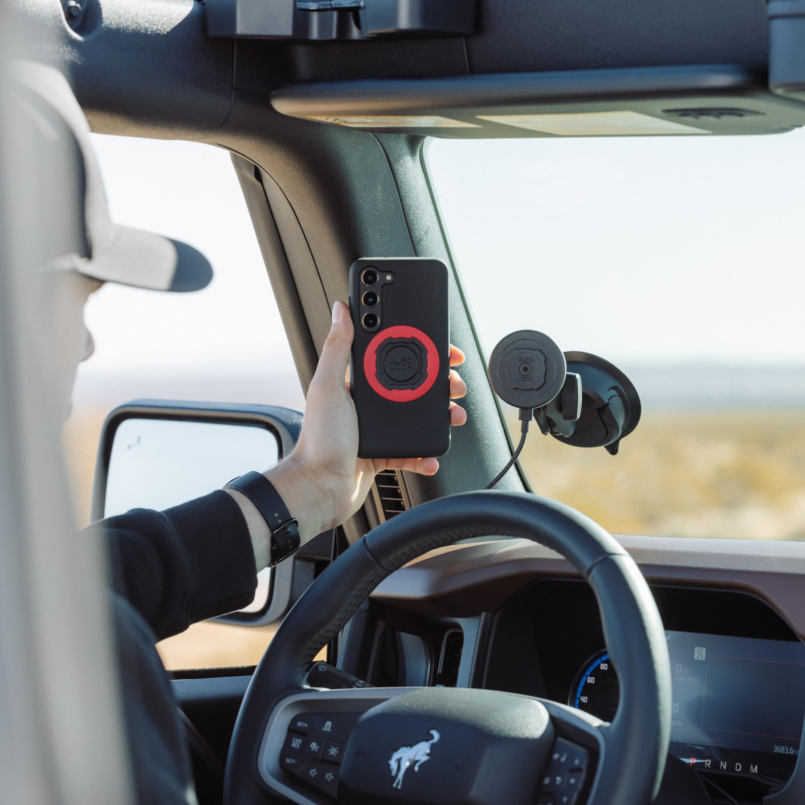 Quad Lock Heavy Duty Suction Car Phone Mount with MAG Phone Case and MAG Wireless Charging Head for iPhone 17 - Image 6