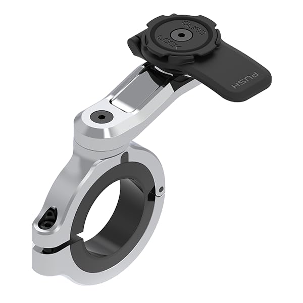 Quad Lock Motorcycle Handlebar Phone Mount PRO Chrome - Large with Vibration Dampener and MAG Phone Case for iPhone 16 Pro Max - Image 6
