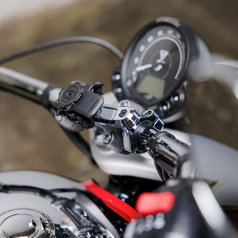 Quad Lock Motorcycle Handlebar Phone Mount PRO Chrome with Vibration Dampener and MAG Phone Case for iPhone 16 Pro Max - Image 5